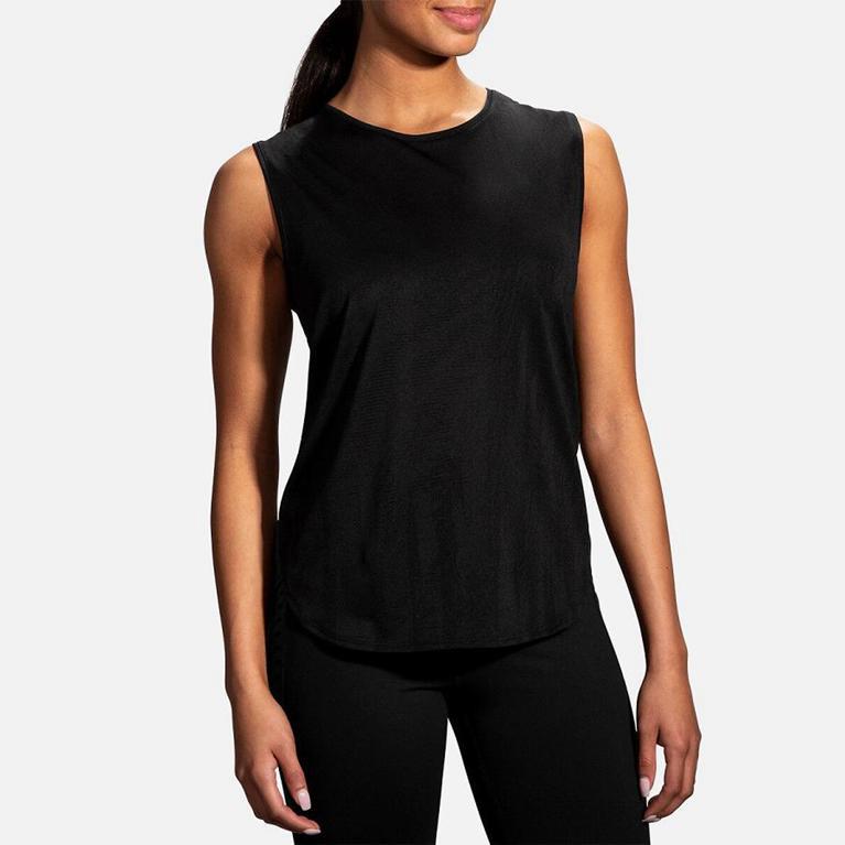 Brooks SPIRIT Running Tank Top Womens Outlet - Grey (NOX065172)